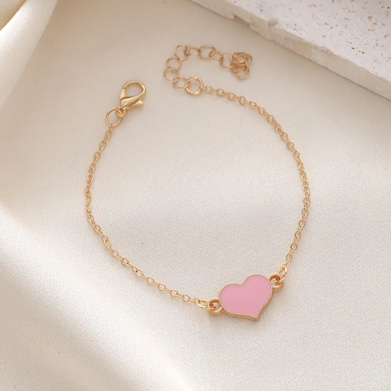 Delicate Pink Heart Bracelet