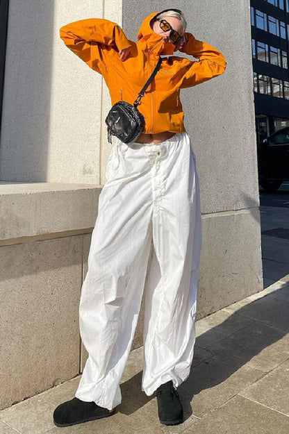 Fashionable Low-waisted Drawstring Cargo Pant
