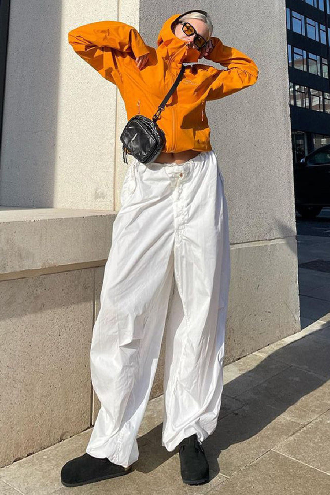 Fashionable Low-waisted Drawstring Cargo Pant