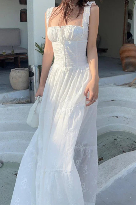 Square Neck Slim Fit Maxi Dress