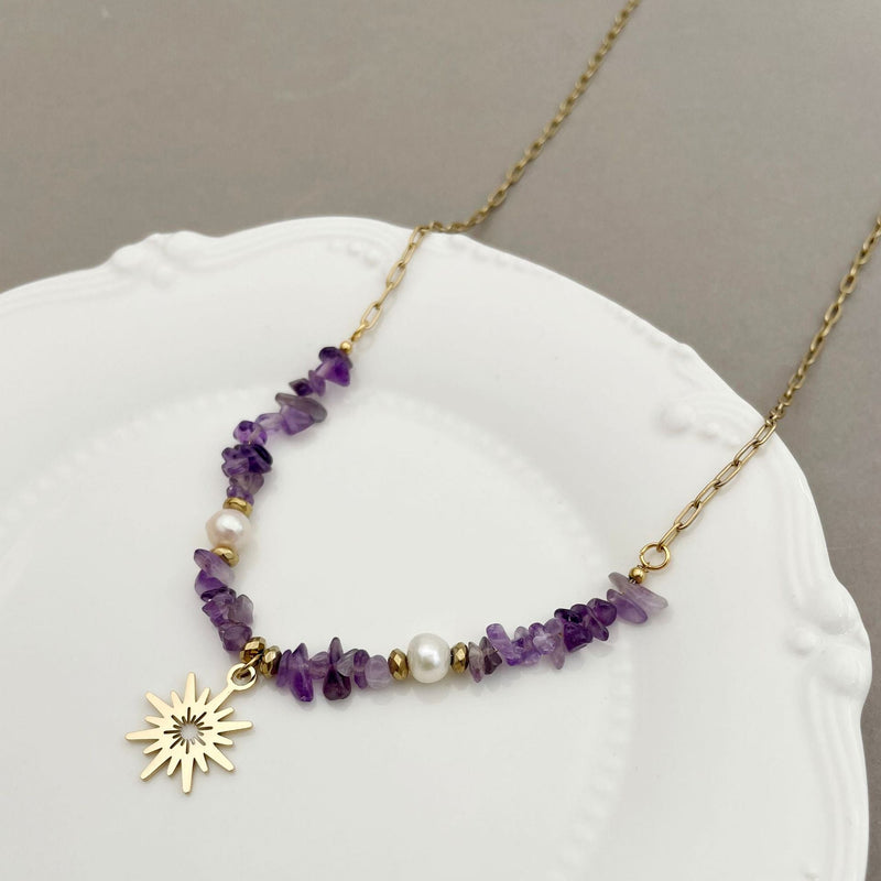 Amethyst Pearl Necklace