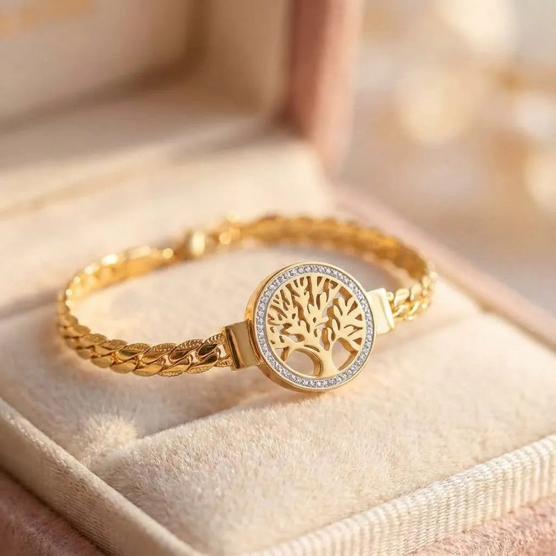 Crystal Bangle Gold Bracelet