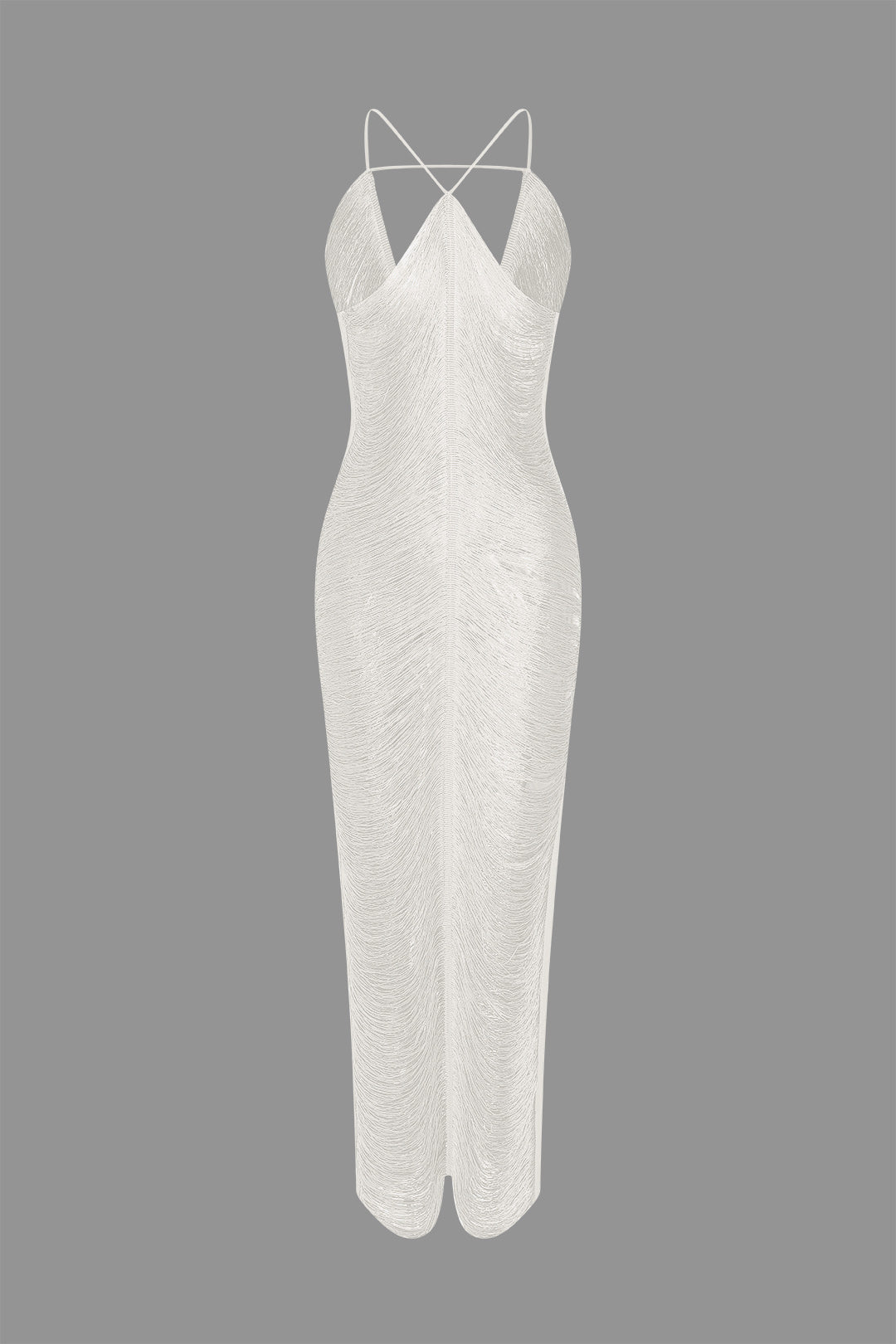 Classic Fringe Cut Out Slit Midi Dress