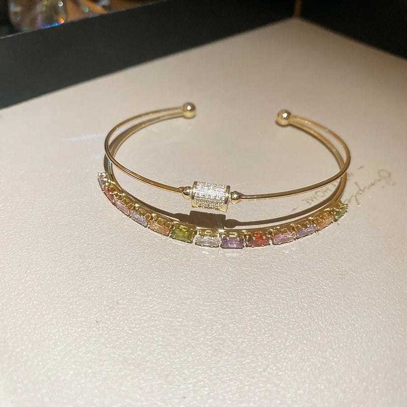 Colorful Crystal Cuff Bracelet