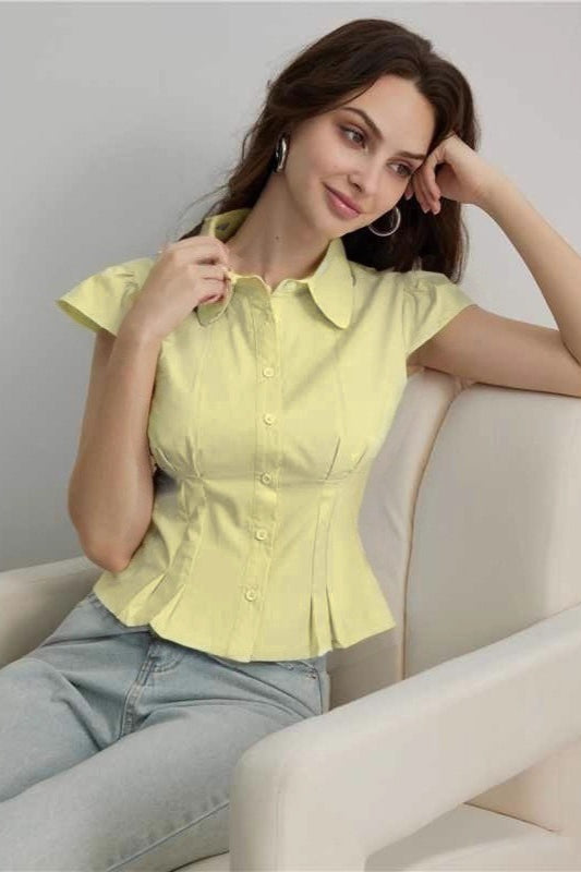 Slim Short Sleeve Blouse