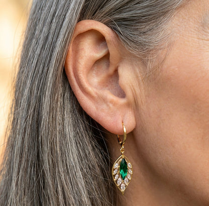Elegant Temperament Leaf Drop Gold Earrings