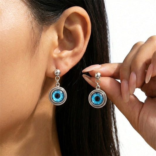 Blue Eye Dangle Earrings