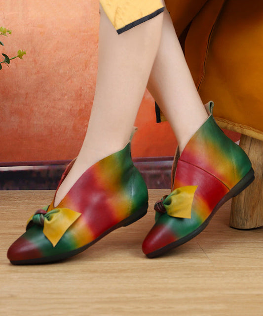 New Soft Flats Colorful Style Bow Ankle Boots