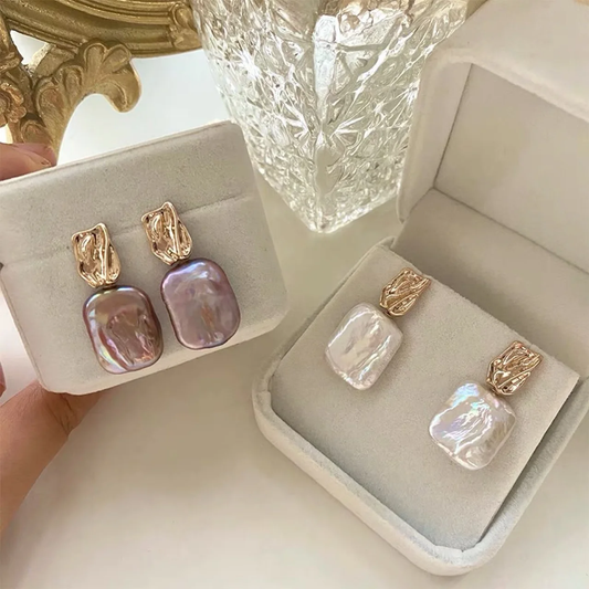 Barroque Pearl Gold Earrings