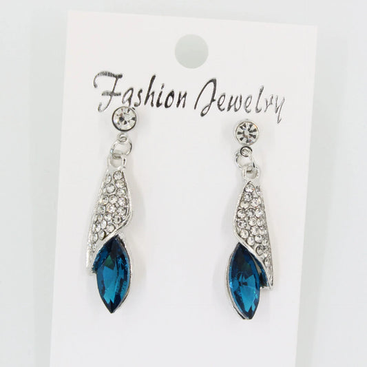Elegant Blue Crystal Earrings