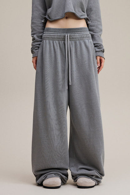 Double Waist Denim Knit Pants