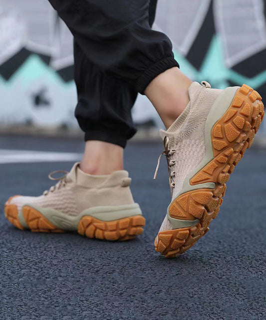 Boutique Beige Breathable Mesh Outdoor Anti Slip Flat Shoes for