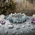 Vintage Blue Daisy Silver Ring