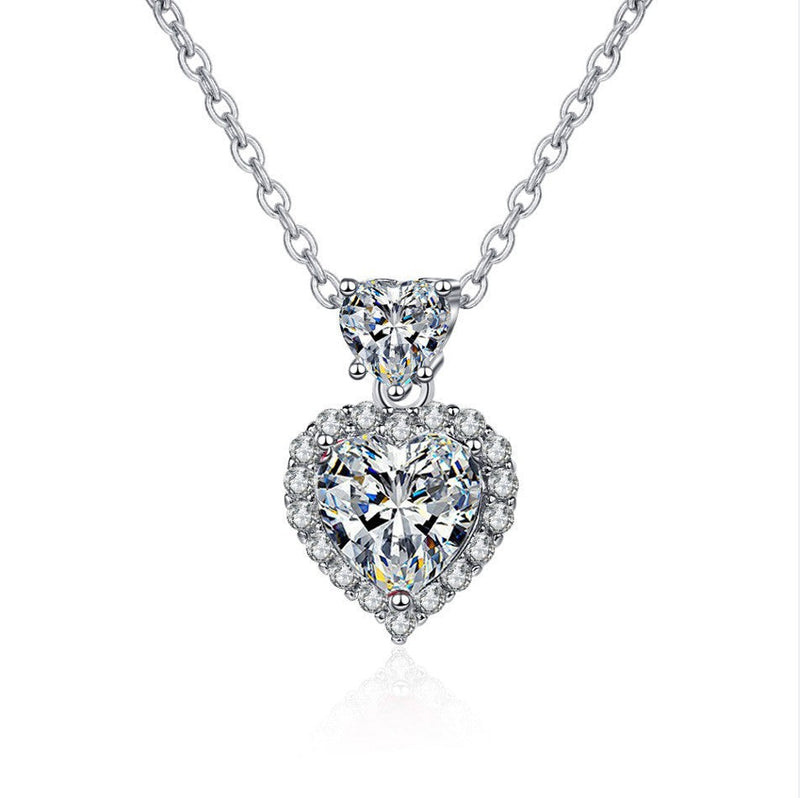 Elegant Silver Double Heart