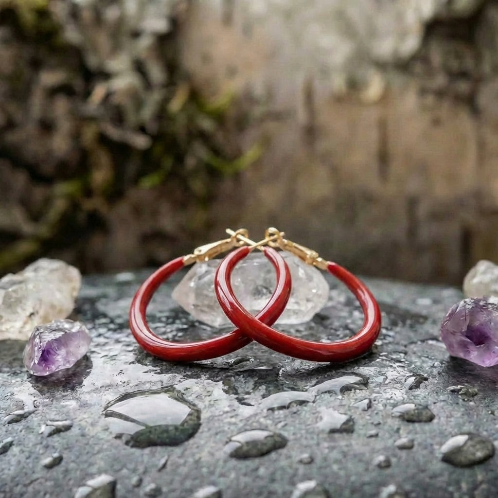 Exquisite Fashion Wild Big Red Circle Earrings