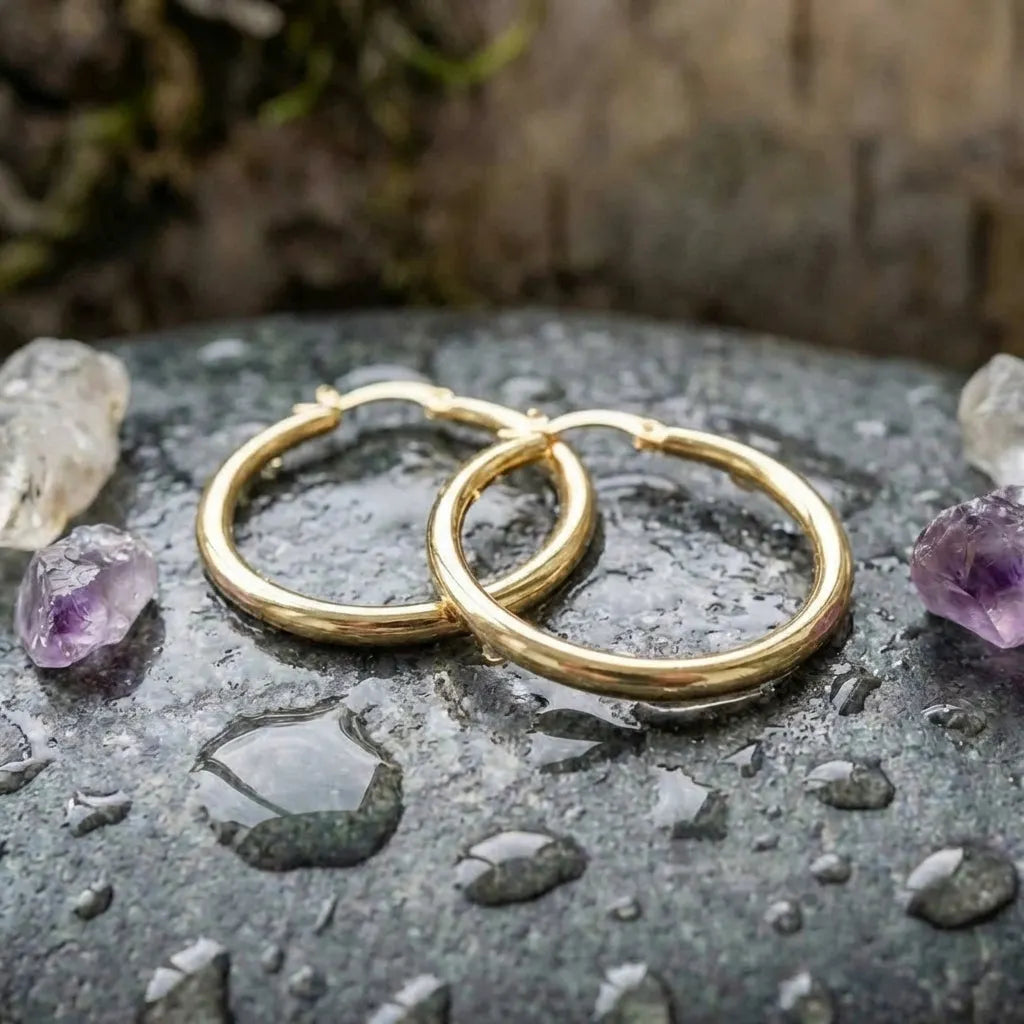 Large Hoop Earrings In Gold