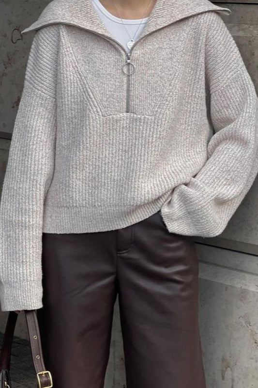 Half Zip Knit Sweater