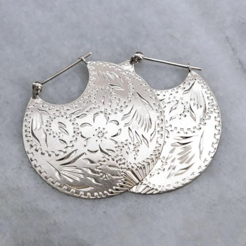 Vintage Silver Flower Earrings
