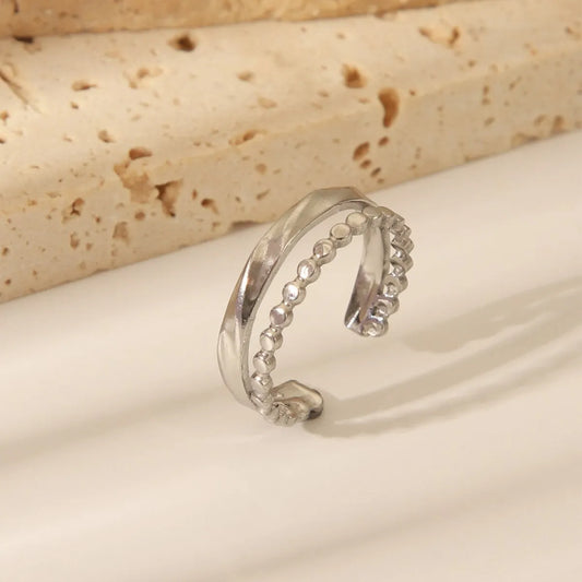 Elegant Beaded Cuff Ring