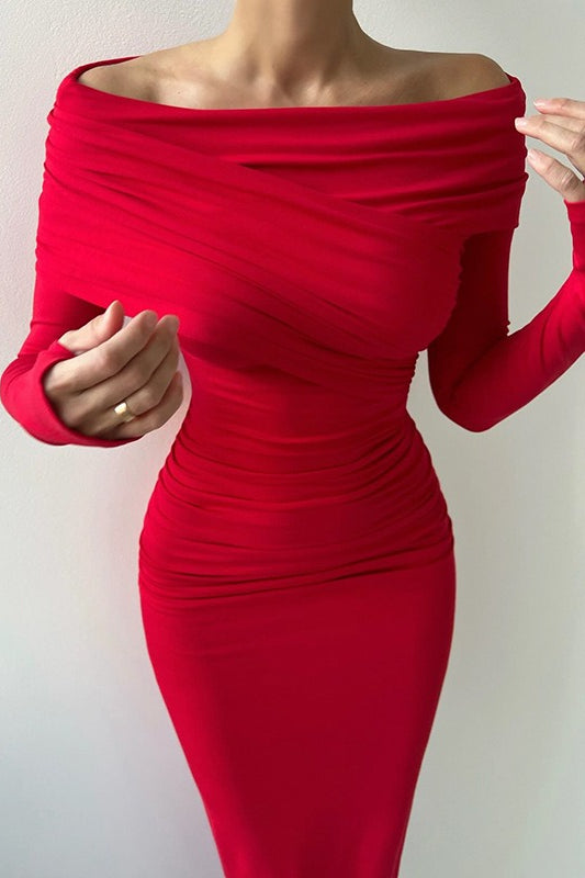 Red Bodycon Maxi Dress