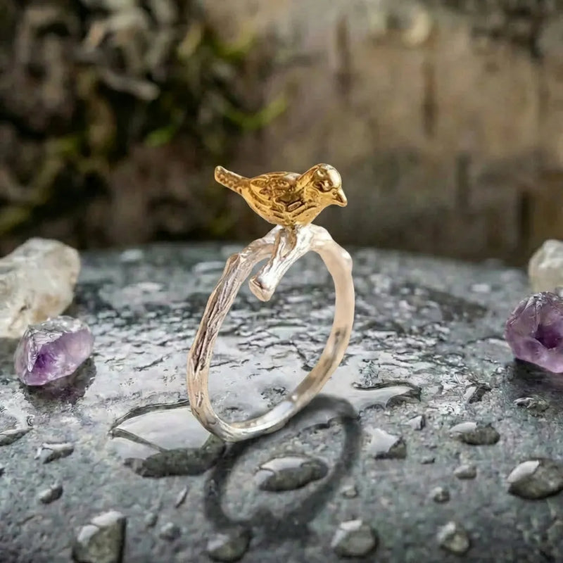 Golden Bird Branch Ring