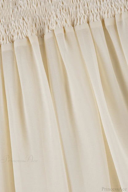 Elastic Waist Ruching A-line Skirt