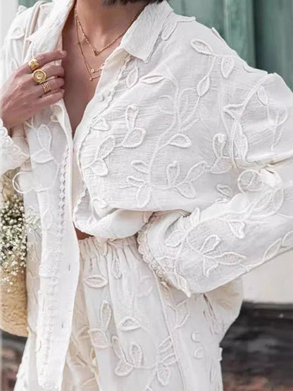 Embroidered Pants Set