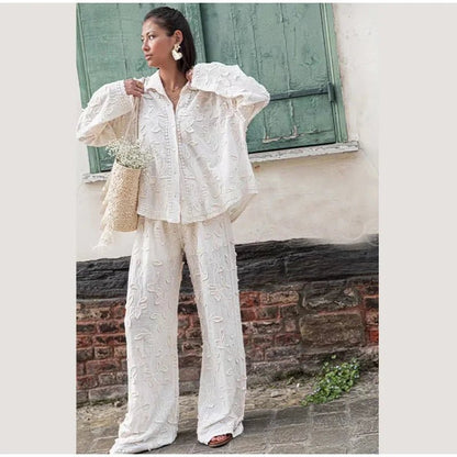 Embroidered Pants Set