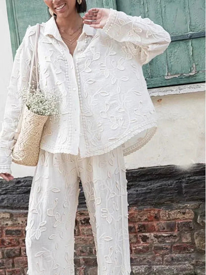 Embroidered Pants Set
