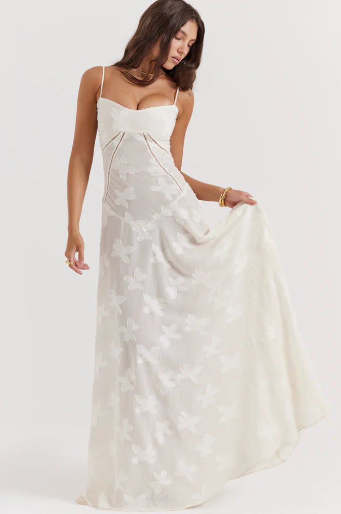 Spaghetti Strap Maxi Dress - Chest Wrap Bandage