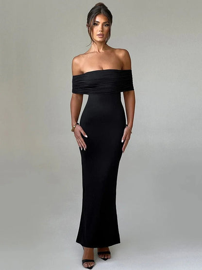 Strapless Black Maxi Dress