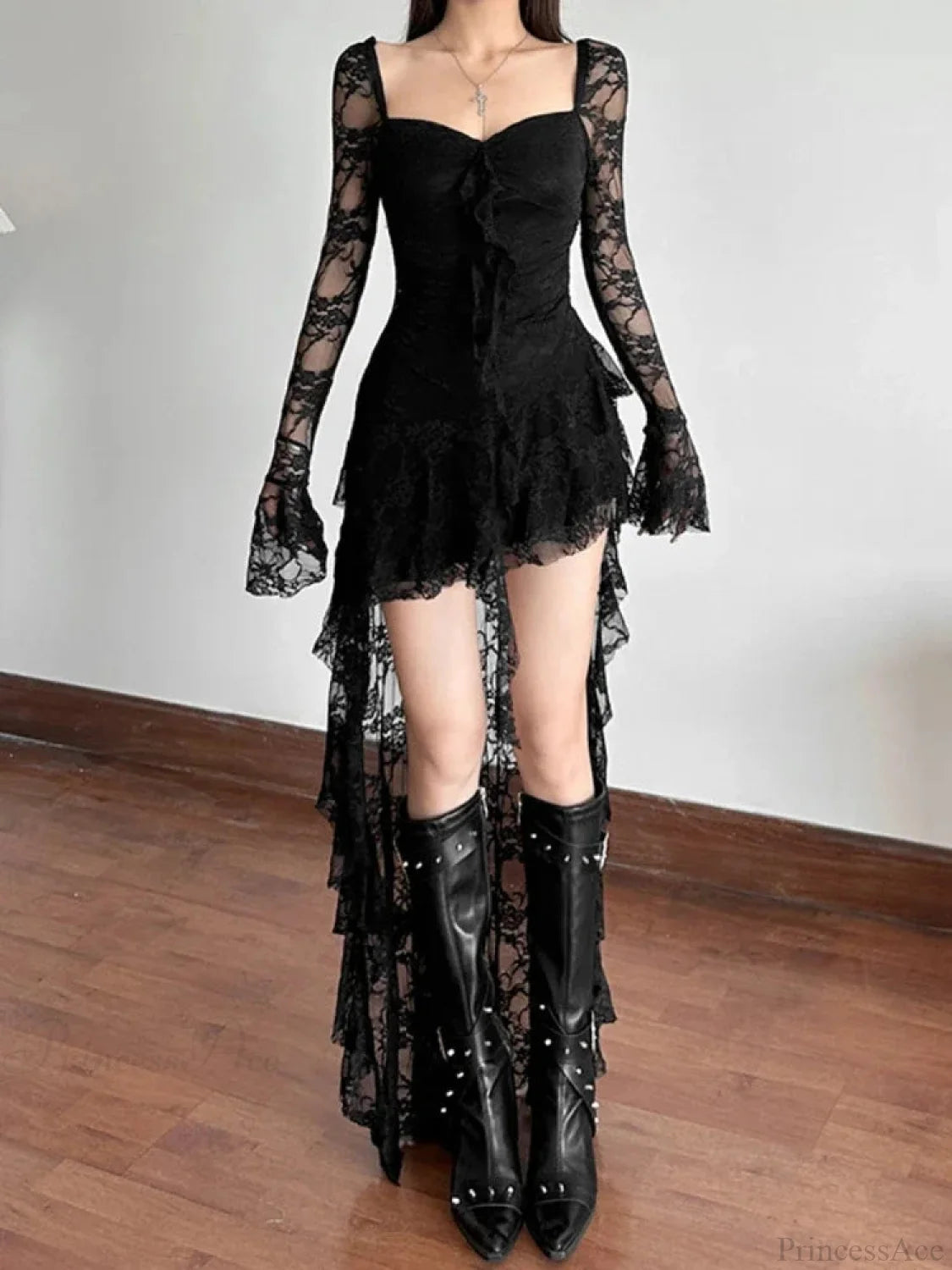 Enchantingcore Transparent Bodice Midi Dress