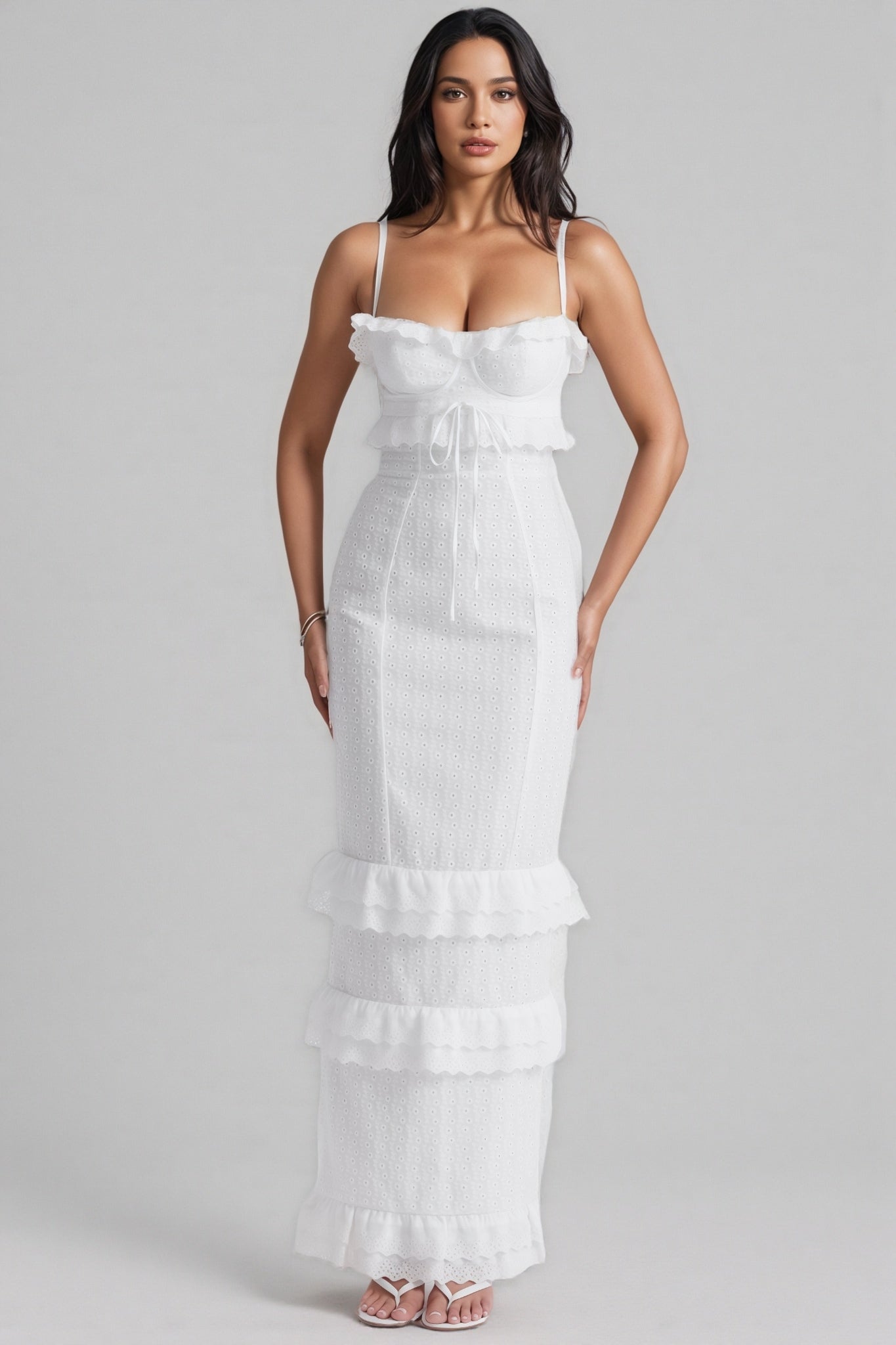 Imani Embroidered Sleeveless Midi Dress