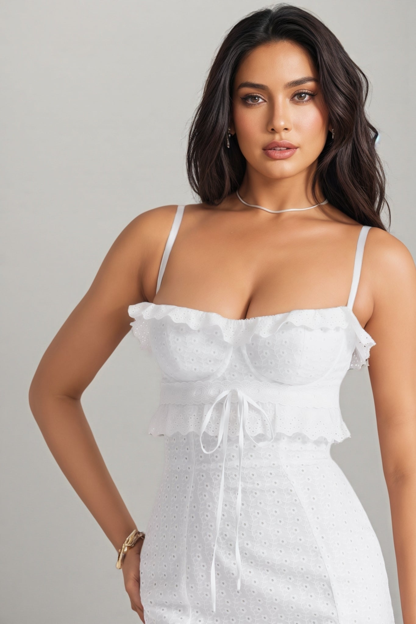 Imani Embroidered Sleeveless Midi Dress