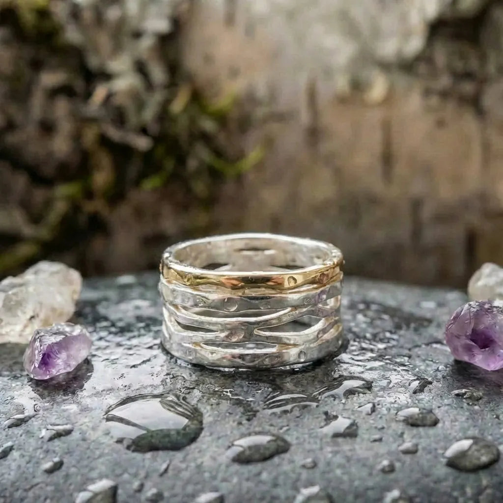 Vintage Gold & Silver Hollow Ring