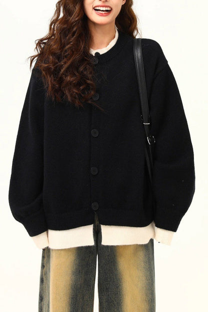 American Retro Fake Two-piece Cardigan