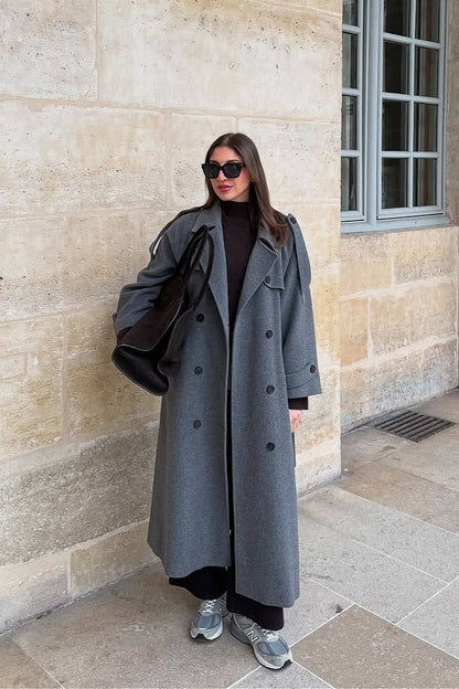 Color Longline Long Sleeve Overcoat
