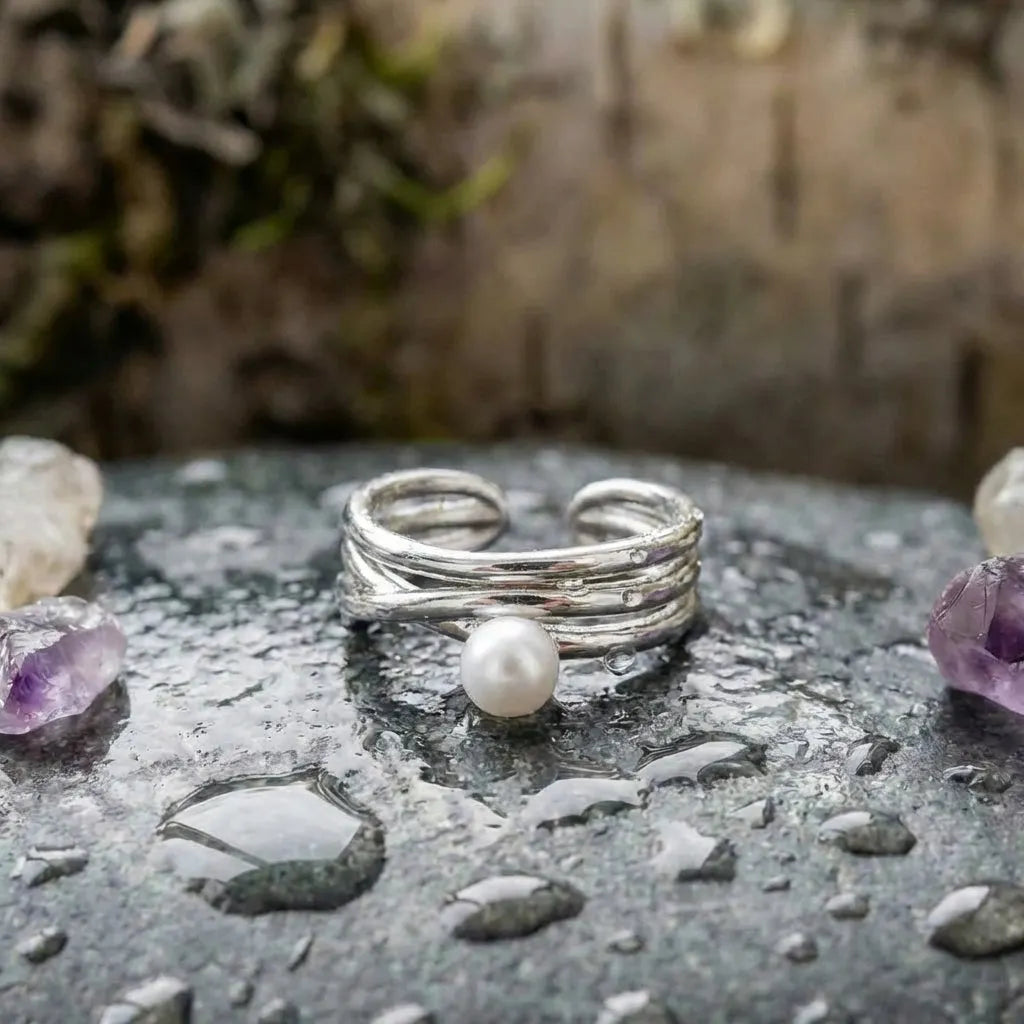 Elegant Pearl Wrap Ring