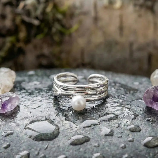Elegant Pearl Wrap Ring
