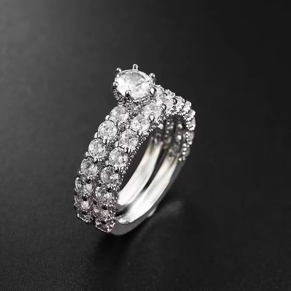Elegant Round Crystal Eternity Ring
