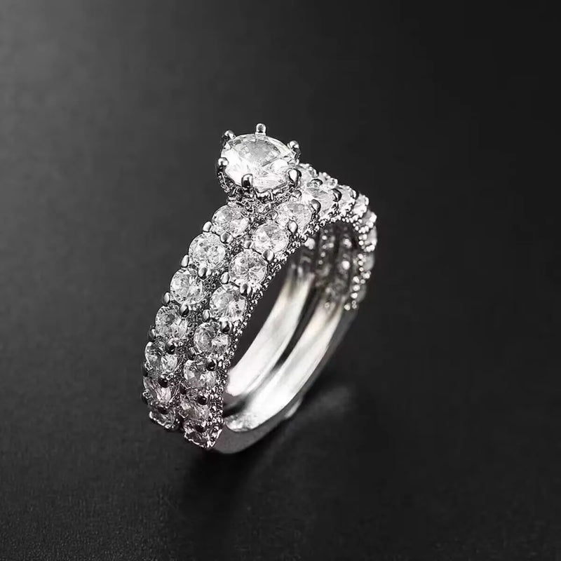 Elegant Round Crystal Eternity Ring