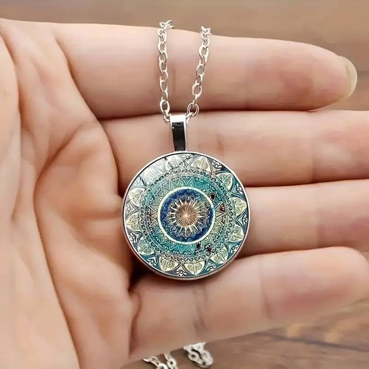 Vintage Rounded Blue Mandala