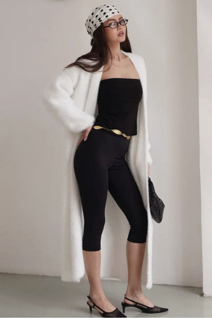 Long Faux Shearling Color Overcoat