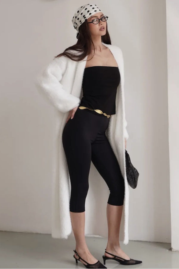 Long Faux Shearling Color Overcoat