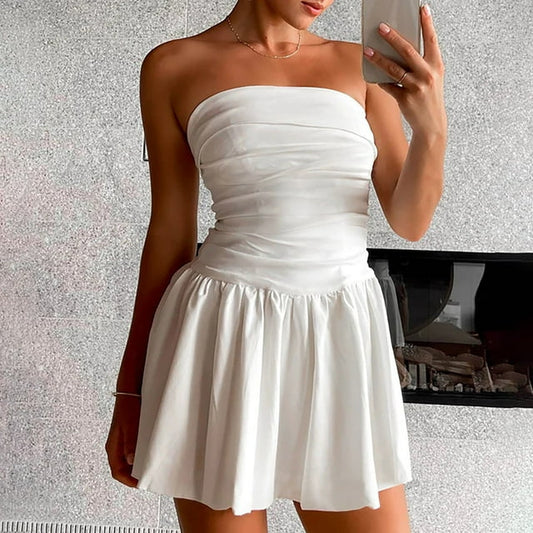 Off-shoulder Sleeveless Midi Dress for