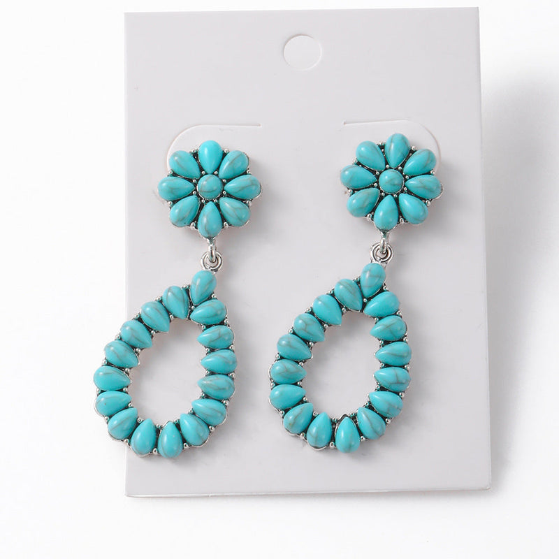 Turquoise Flower Earrings