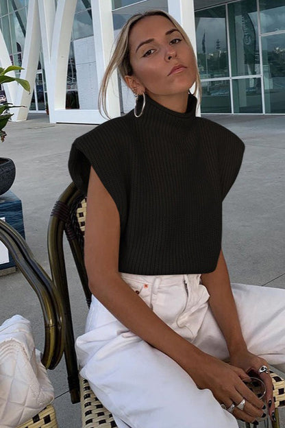 Turtleneck Short Sleeve Sweater