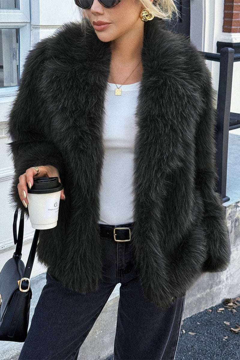 Soft Plush Long Sleeve Coat