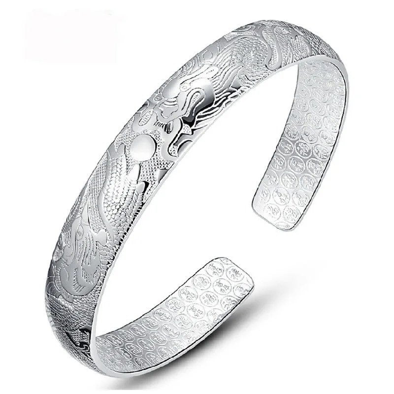 Elegant Silver Dragon Bracelet