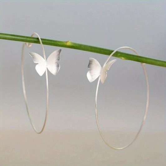Bohemian Butterfly Hoop Earrings